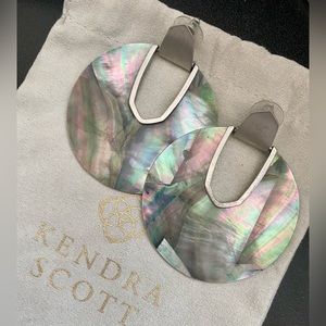 Kendra Scott Diane Earring Silver Black Mother of Pearl
